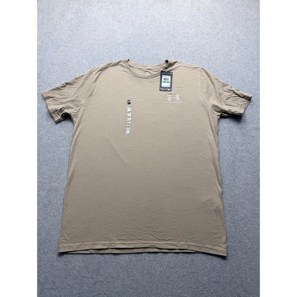 Under Armour Mens Sportstyle LC SS T-Shirt Tan Khaki Loose Fit 1326799 Large NWT